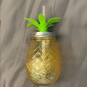 16 oz glass pineapple sipper